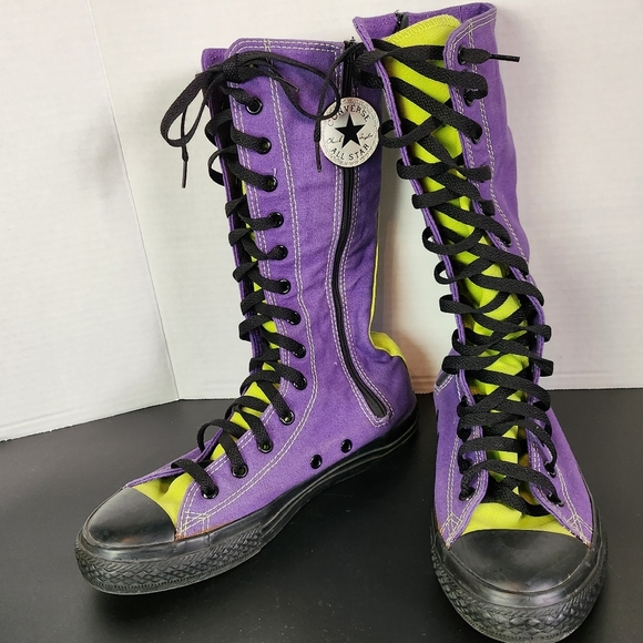 Converse Other - Rare! Converse Chuck Taylor Shin / Knee High Boots Sz 3.5 Youth Purple
